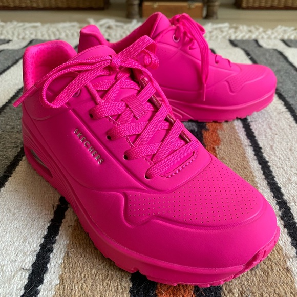 Skechers Hot Pink “Uno - Night Shades” Sneakers Women’s SIZE 7 - Picture 1 of 12